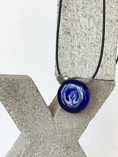 Rosalba GLASS PENDANT STEEL