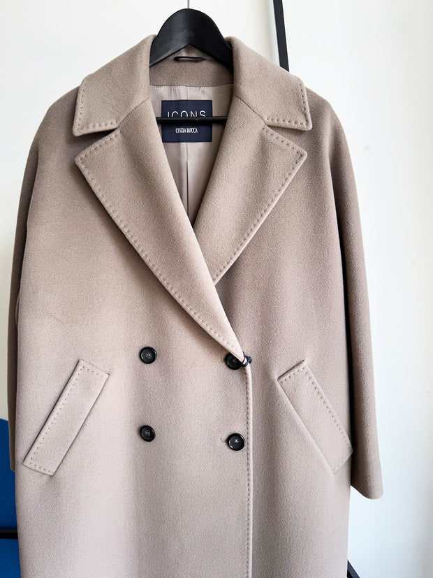 Cinzia Rocca Taupe Oversized Coat