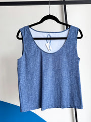 Caliban Denim Print Top