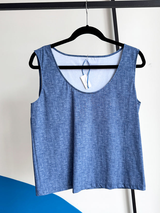 Caliban Denim Print Top