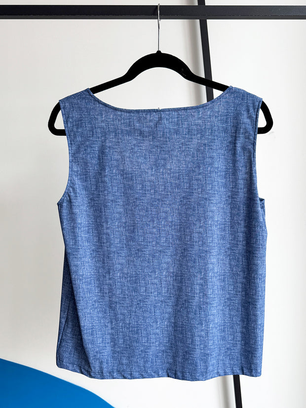 Caliban Denim Print Top