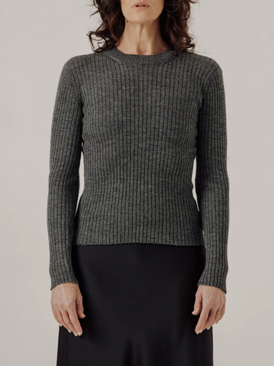 Bare Knitwear Fine Knit Rib Top