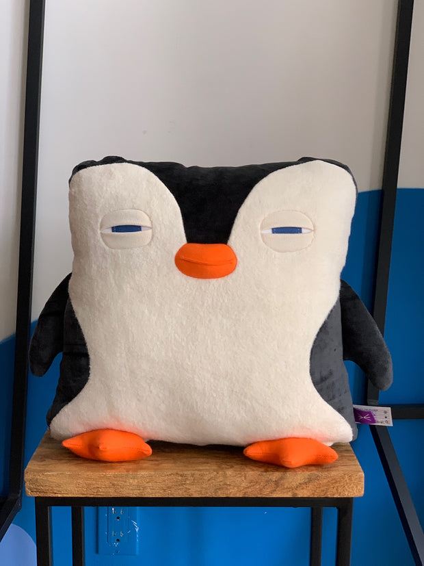 Velvet Moustache Penguin Cushion