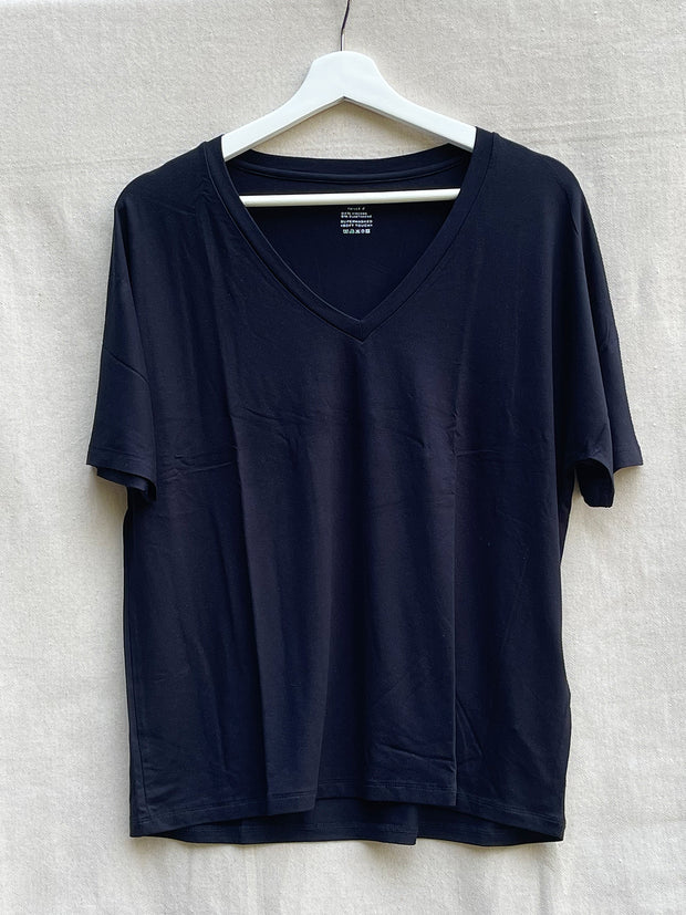 Majestic Short Sleeve V-neck Relaxed Tee